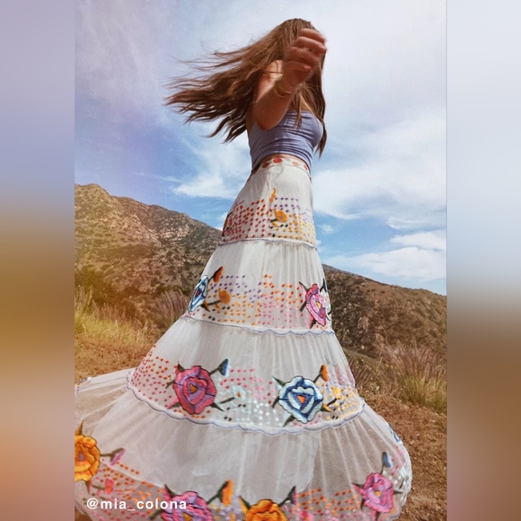Urban Outfitters Dresses & Skirts - Urban Outfitters Embroidered Tiered Festival Maxi Skirt